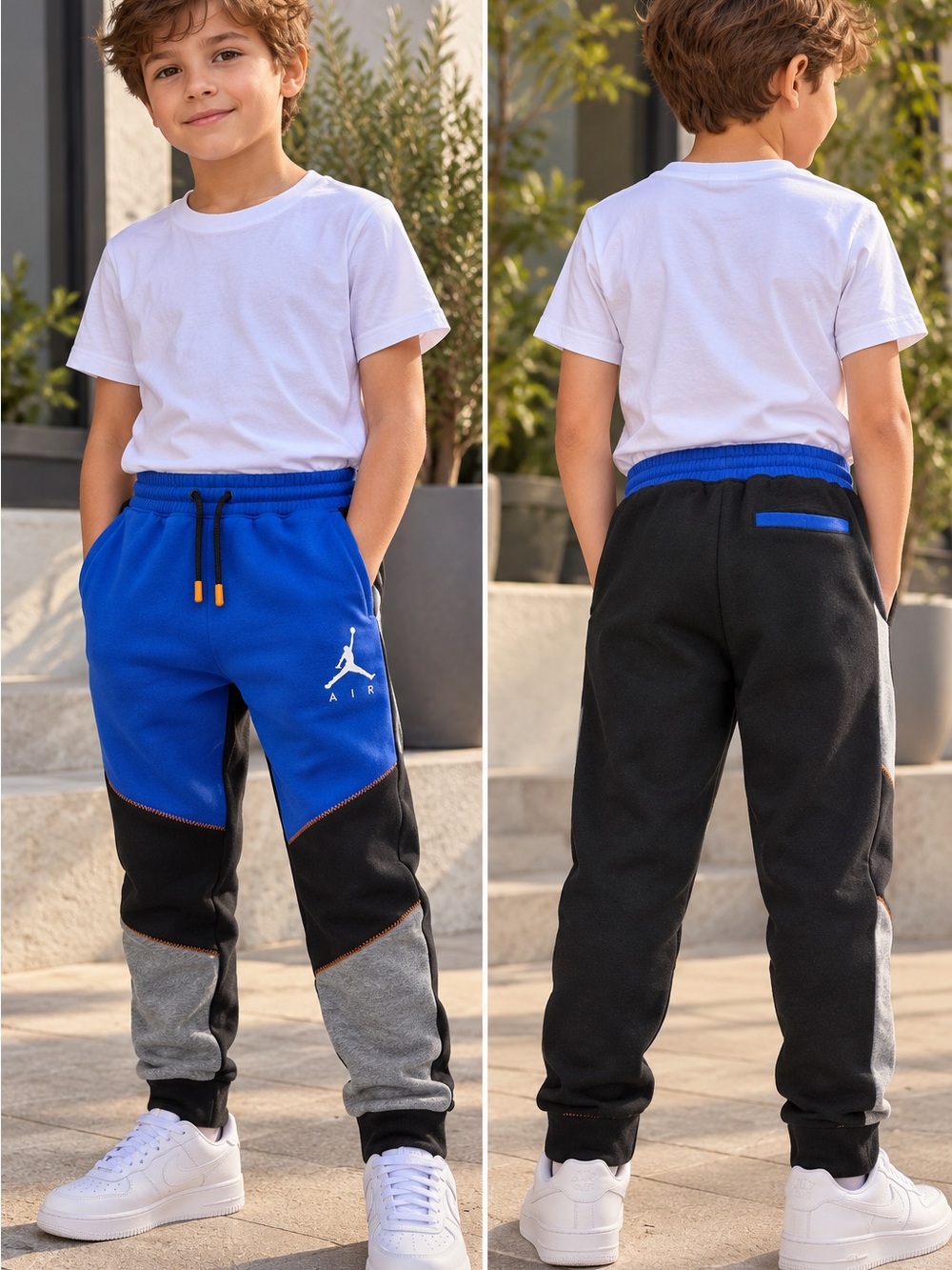 Jordan Air Boys Colorblock Fleece Jogger Pants Size 6–7 Years